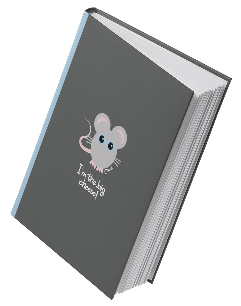 Cheez Mouse 'I'm the Big Cheese!' Grey A5 Hardback 96 Page Lined Notebook