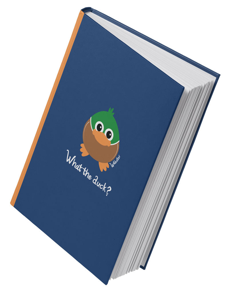 Webster the Duck 'What the duck?' Navy A5 Hardback 96 Page Lined Notebook